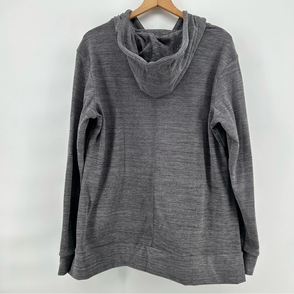 Spyder Active Hoodie Womens XL Gray Fleece Thumbhole Pullover Cozy Cabincore - Picture 5 of 8